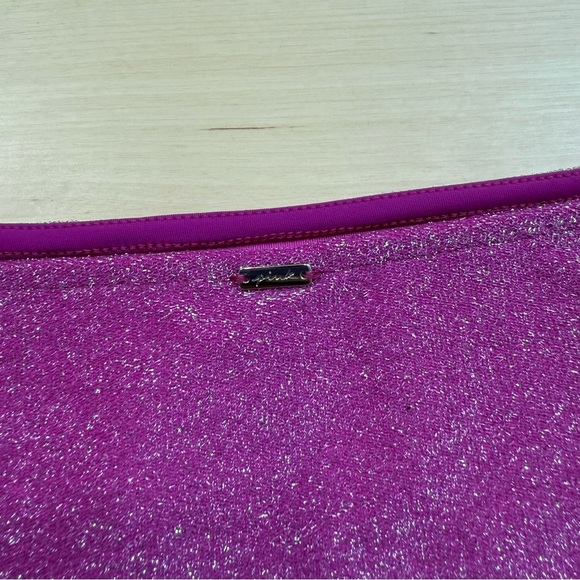 Victorias Secret PINK Swim Cover Up Mini Skirt Womens Large Magenta Shimmer - Picture 10 of 10